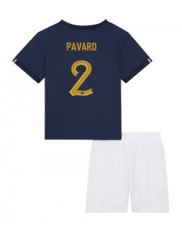 Frankrike Benjamin Pavard #2 Replika Hemmakläder Barn VM 2022 Kortärmad (+ byxor)